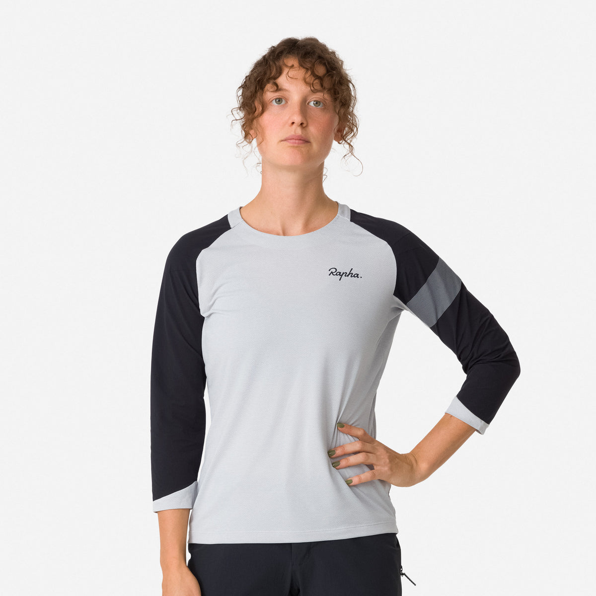 Women's Trail 3/4 Sleeve Jersey - Light Grey/Black