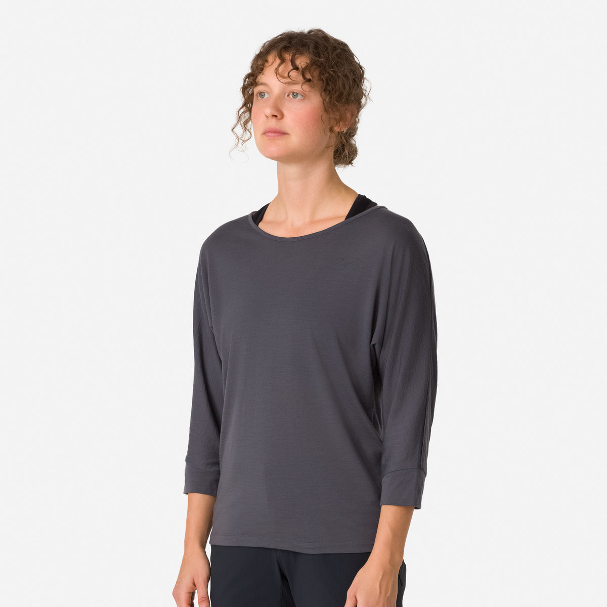 Women's Trail Merino 3/4 Sleeve Top - Dark Grey/Black
