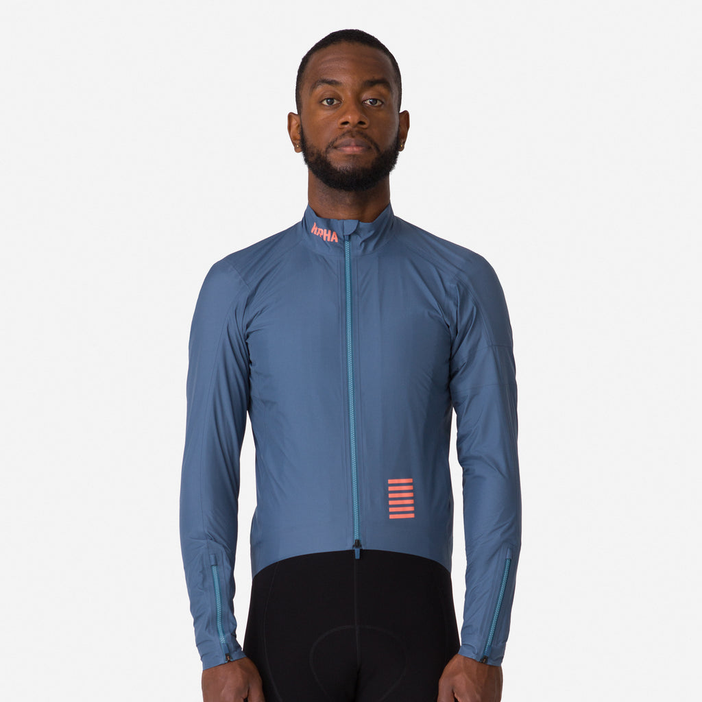 Men's Pro Team Insulated GORE-TEX Rain Jacket - Blue/Peach