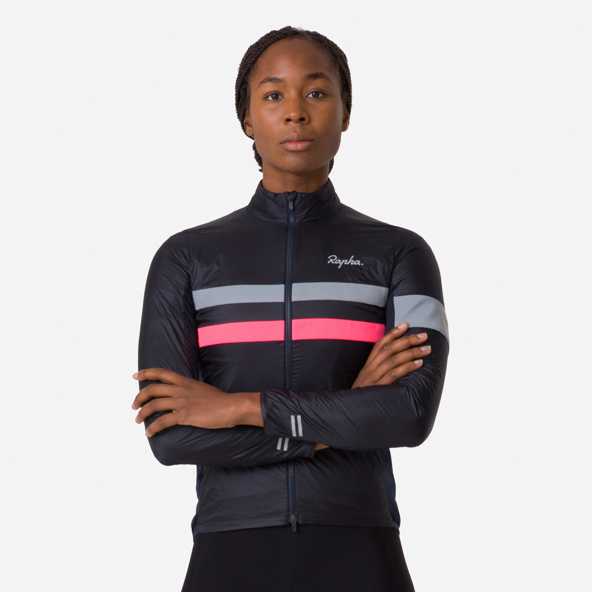 Women's Brevet Insulated Jacket - Dark Navy/High-Vis Pink/White