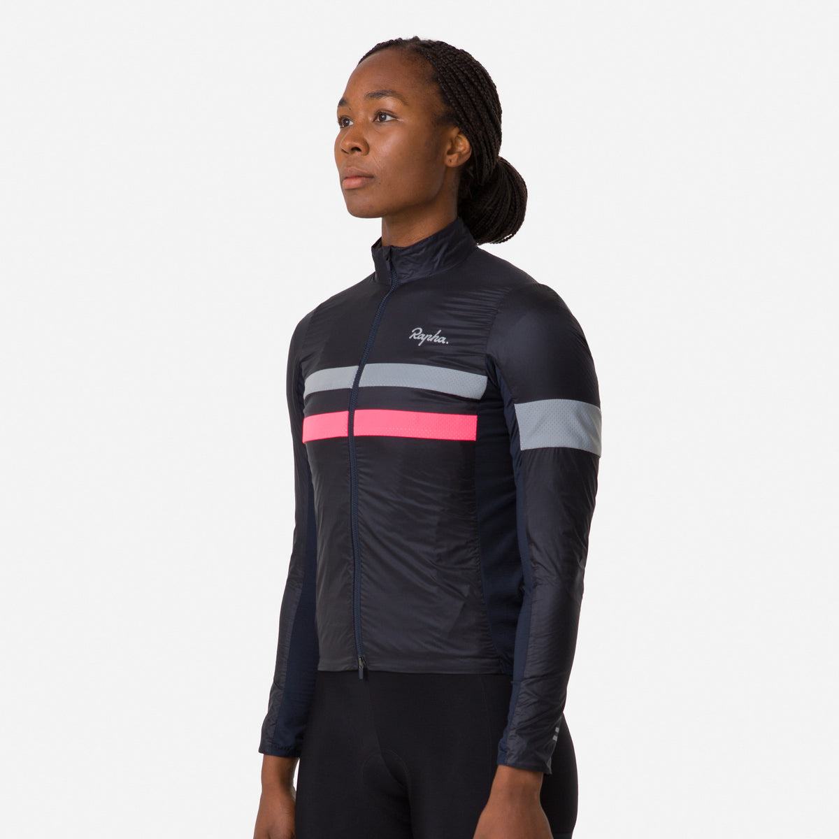 Women's Brevet Insulated Jacket - Dark Navy/High-Vis Pink/White