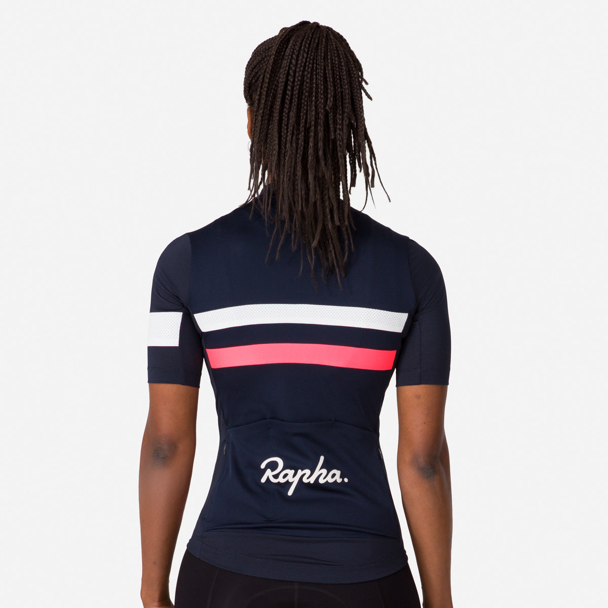 Women's Brevet Lightweight Jersey - Dark Navy/High-Vis Pink/White