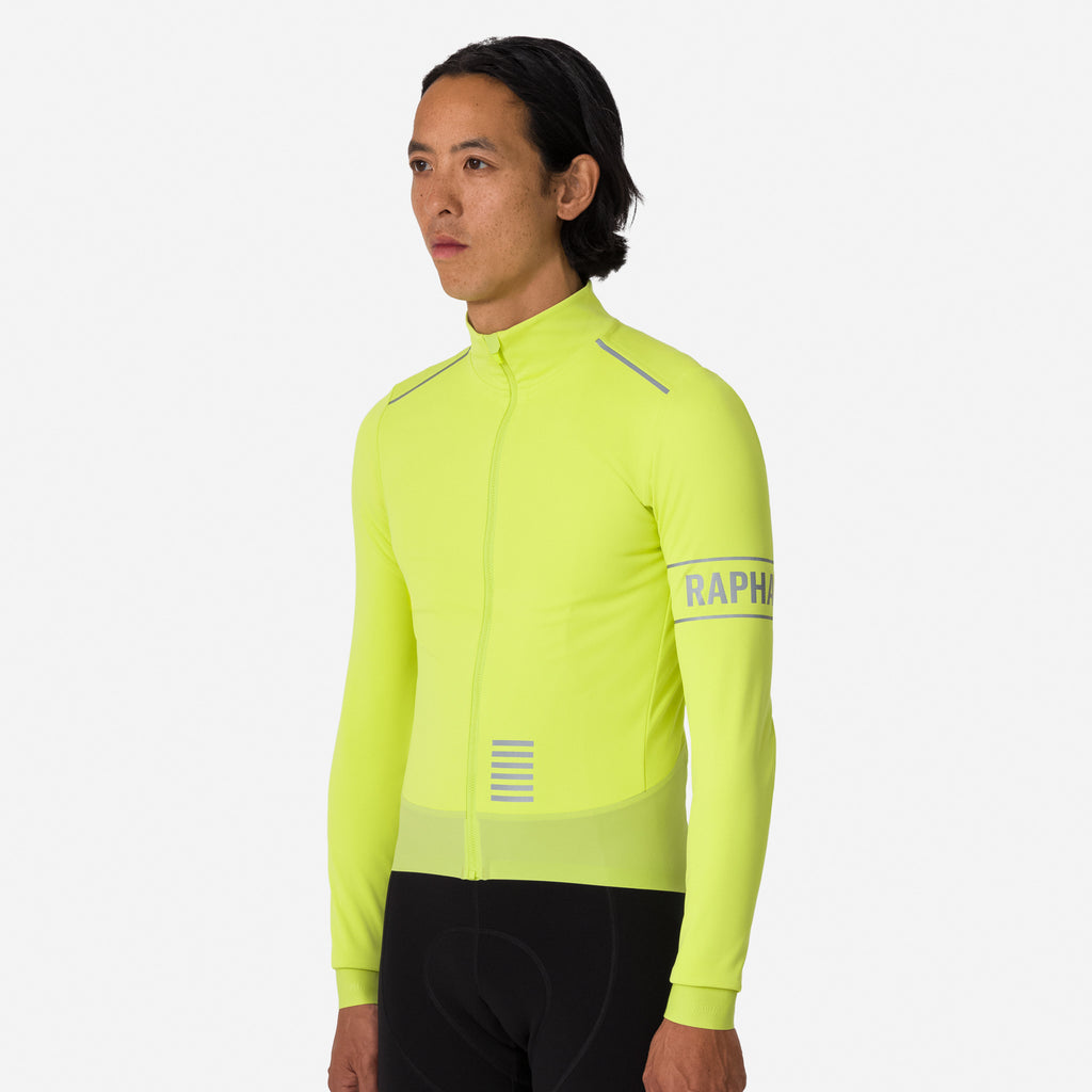 Men's Pro Team LS Windstopper Jersey - Bright Lime/Silver Reflective