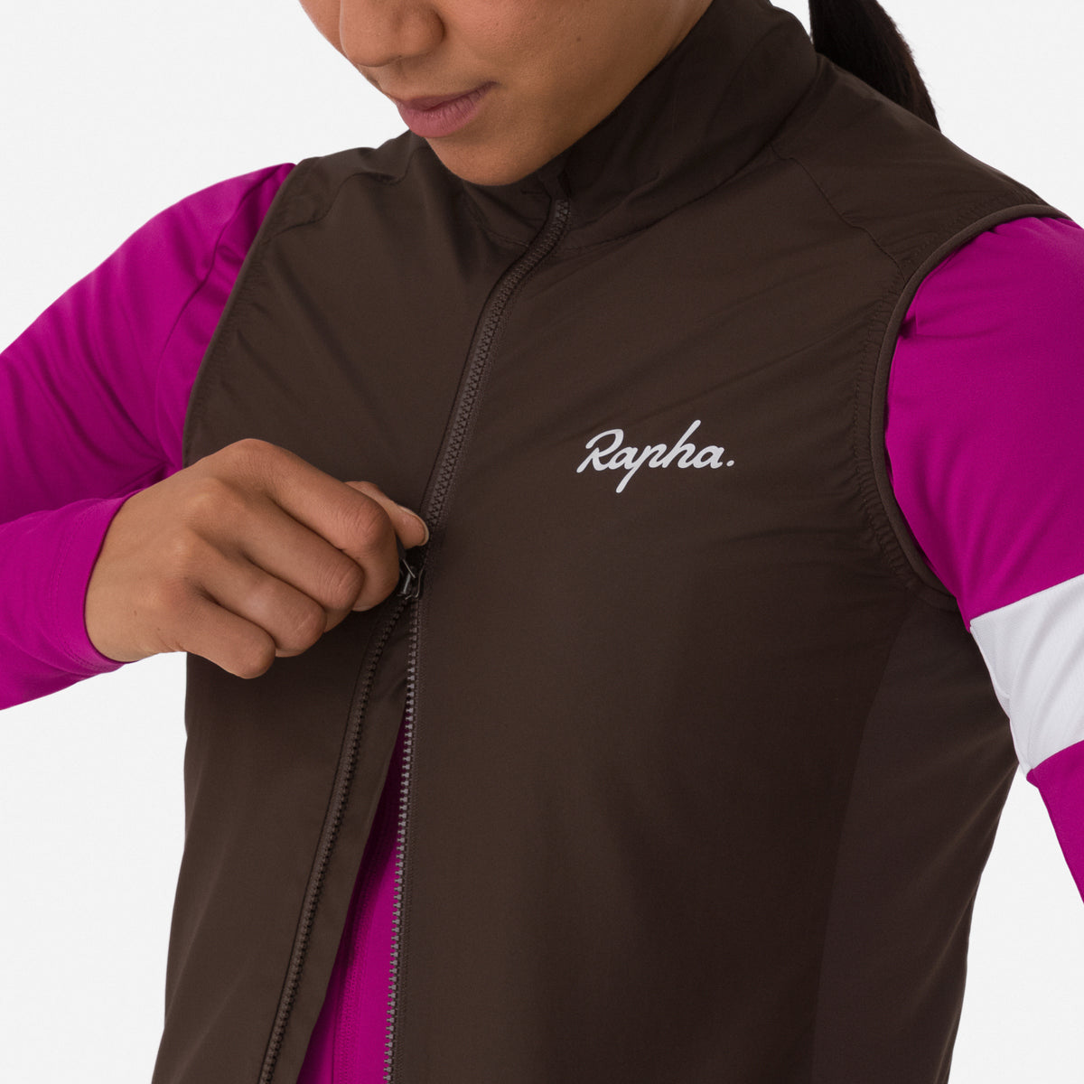 Women's Core Gilet - Deep Coffee/White