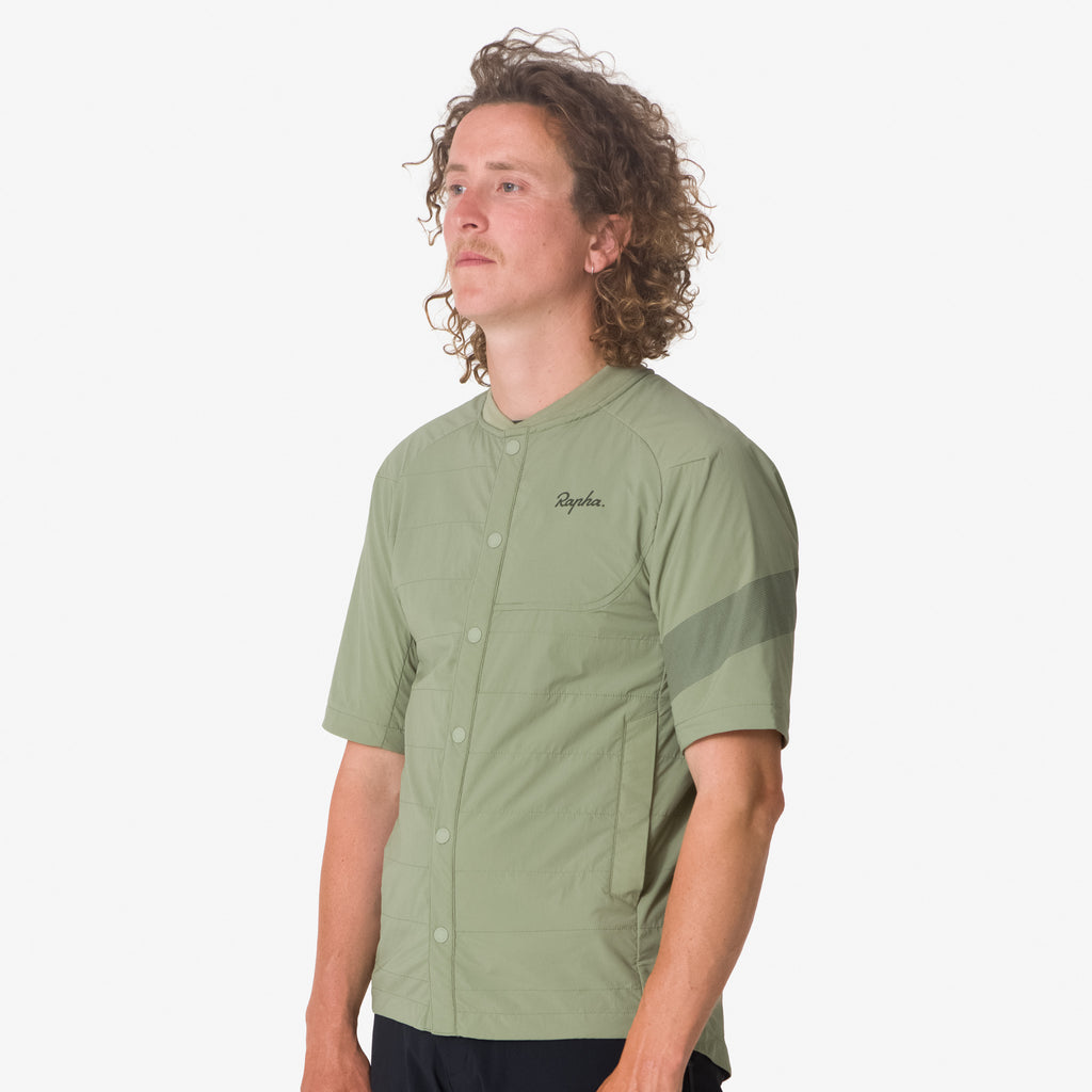 Men's Trail Insulated Short Sleeve Jacket - Olive Green/Deep Olive Green