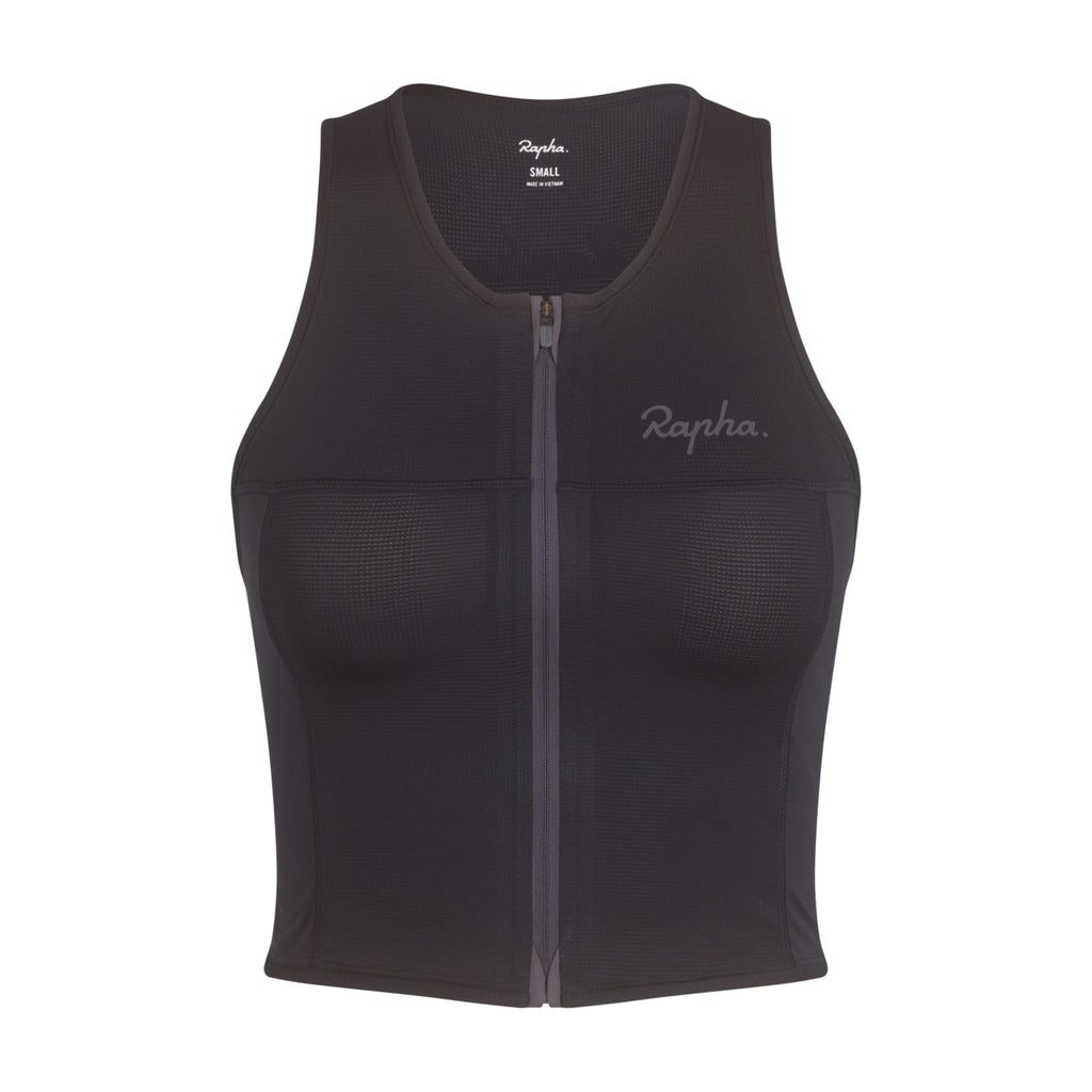 Women's Cropped Zip Tank - Black/Black