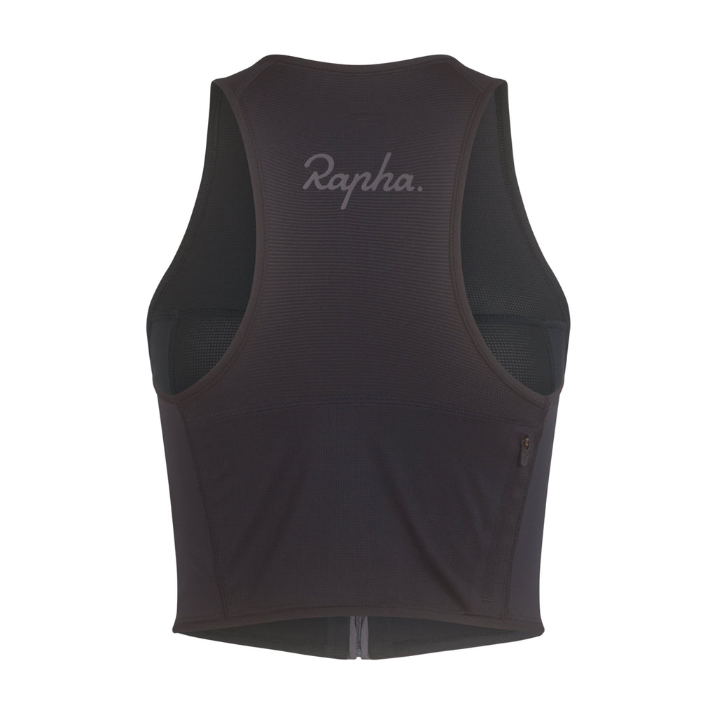 Women's Cropped Zip Tank - Black/Black