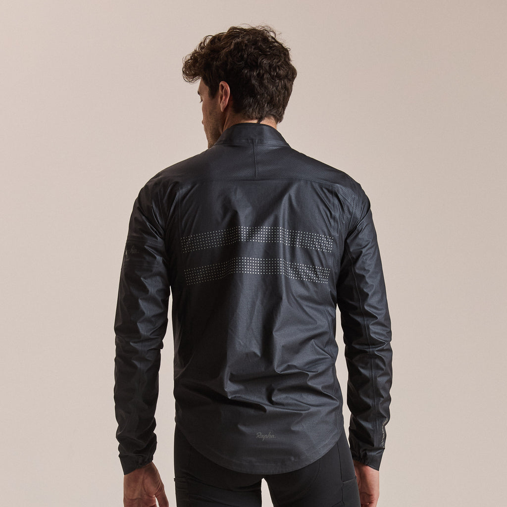 Men's Brevet Gore-Tex Rain Jacket - Black/Silver Reflective