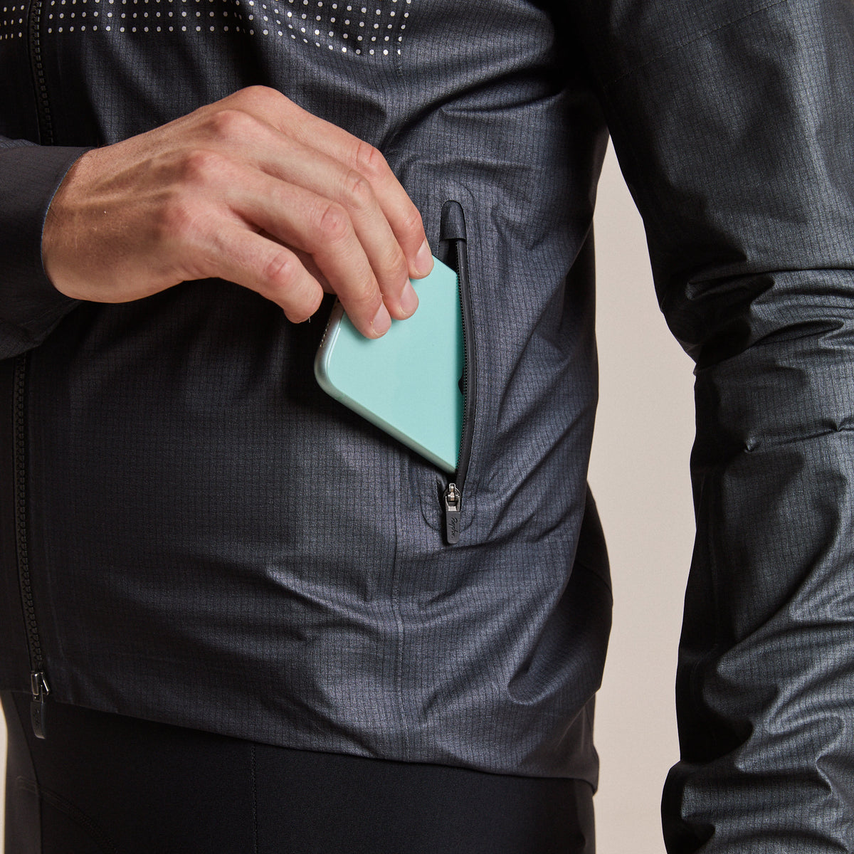 Men's Brevet Gore-Tex Rain Jacket - Black/Silver Reflective