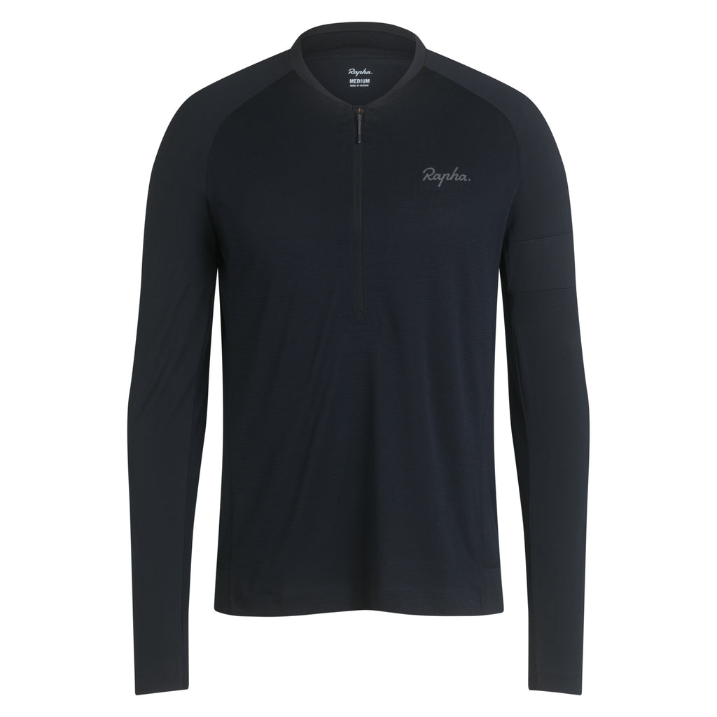 Men's Explore Long Sleeve Zip Neck Tech T-shirt - Black/Black