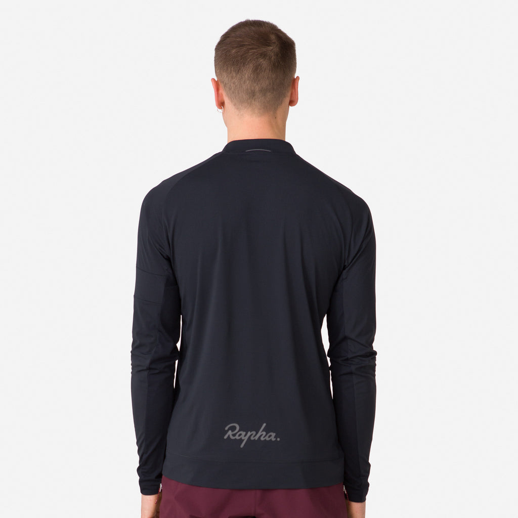 Men's Explore Long Sleeve Zip Neck Tech T-shirt - Black/Black