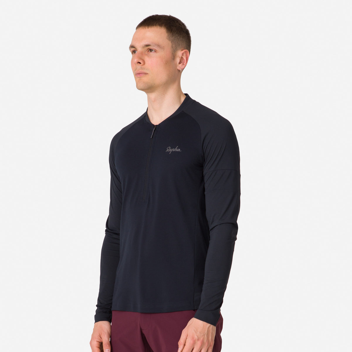 Men's Explore Long Sleeve Zip Neck Tech T-shirt - Black/Black