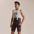 Men's Brevet Element Cargo Bib Shorts - Chocolate/White