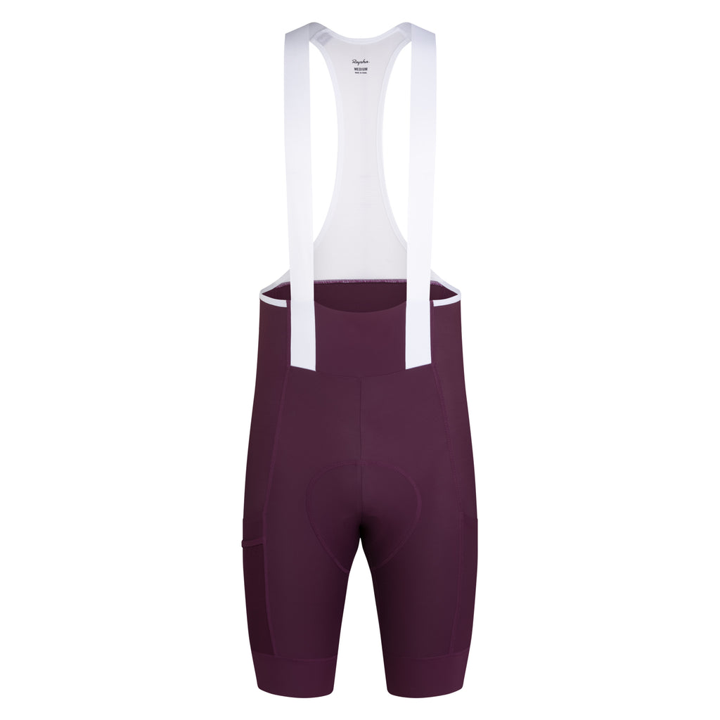 Men's Brevet Element Cargo Bib Shorts - Plum/White