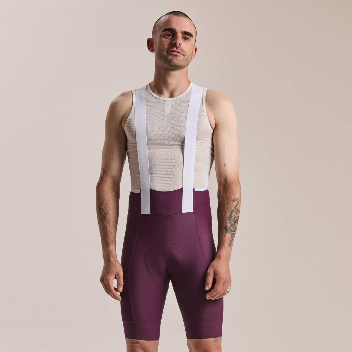 Men's Brevet Element Cargo Bib Shorts - Plum/White