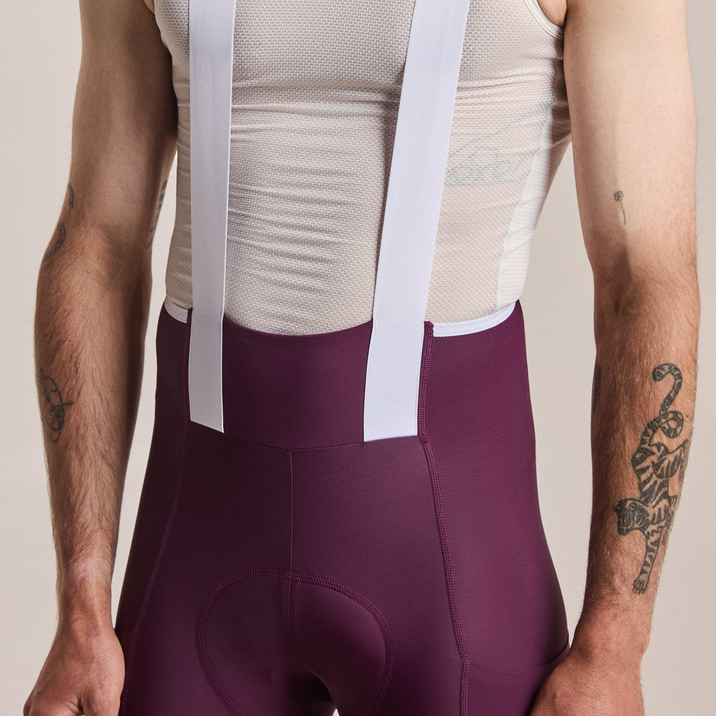 Men's Brevet Element Cargo Bib Shorts - Plum/White