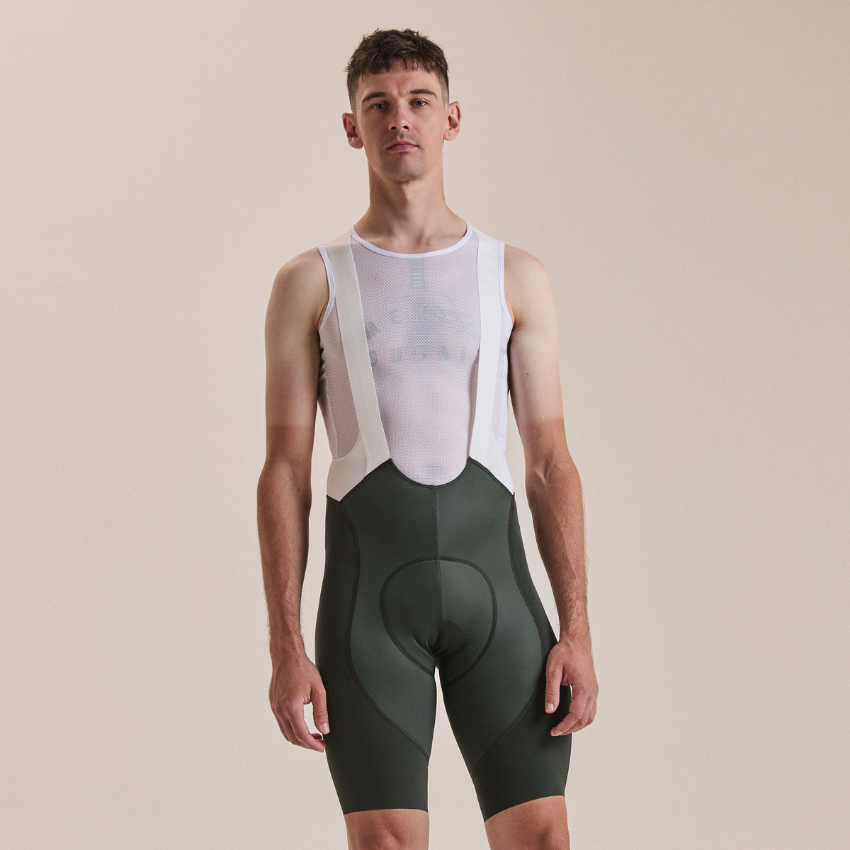 Men's Pro Team Bib Shorts III - Long - Bottle Green/White