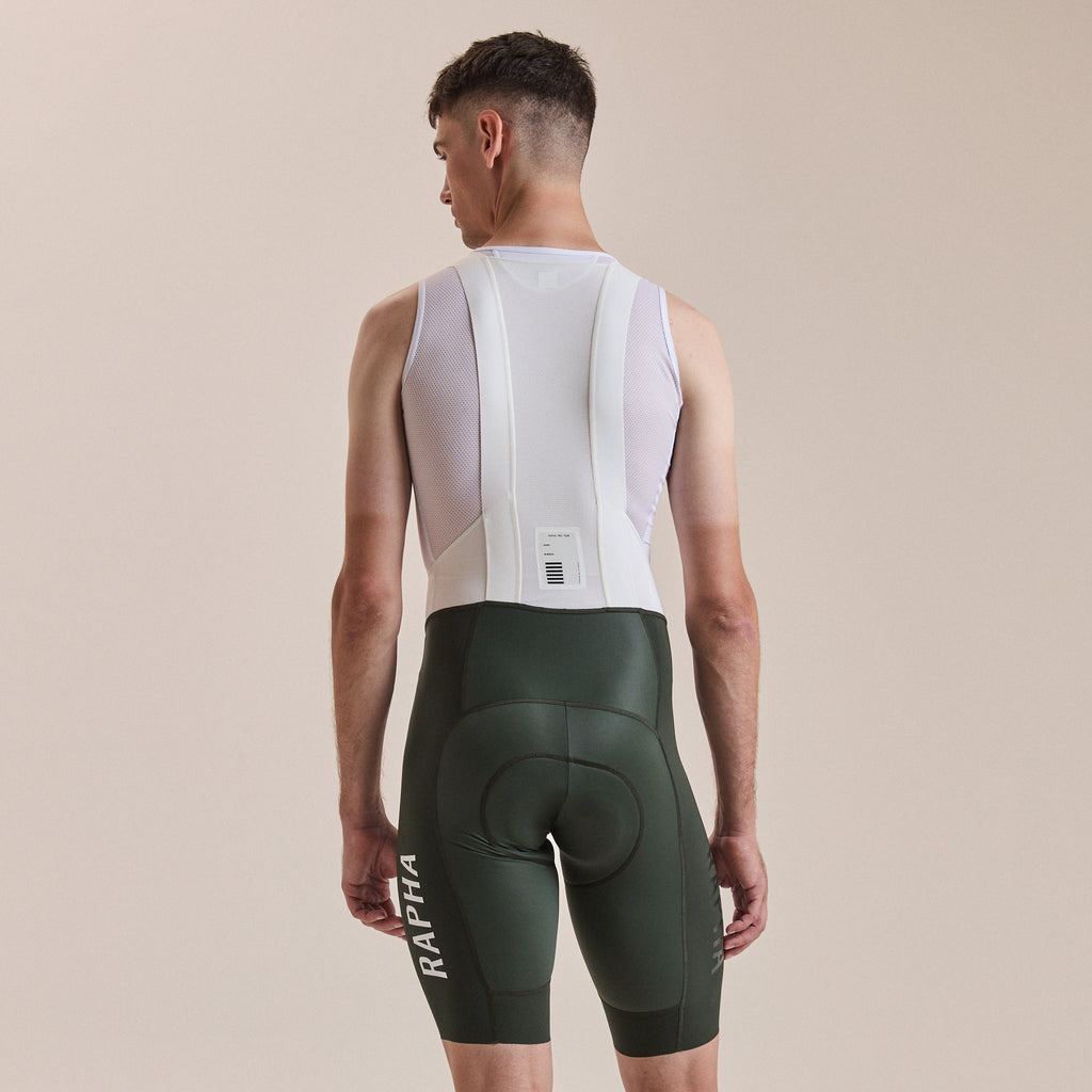 Men's Pro Team Bib Shorts III - Long - Bottle Green/White