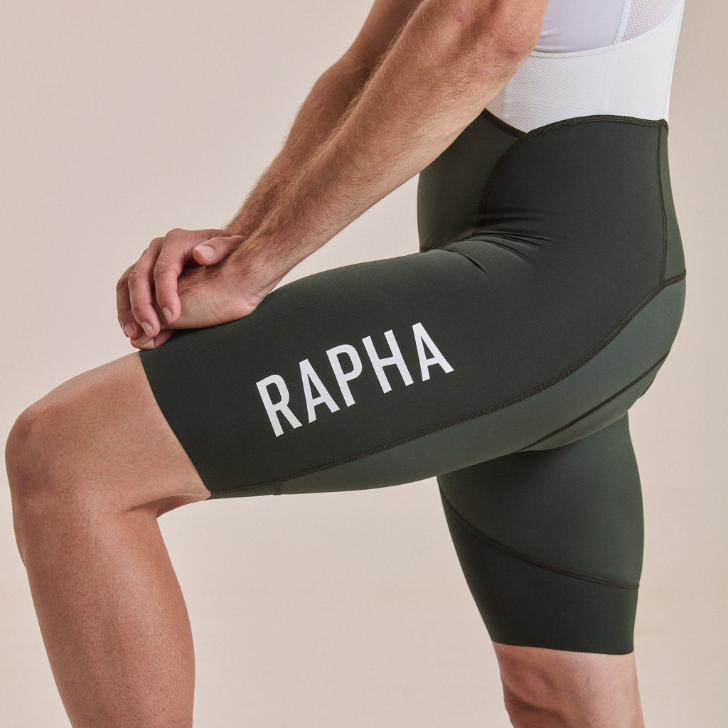 Men's Pro Team Bib Shorts III - Long - Bottle Green/White