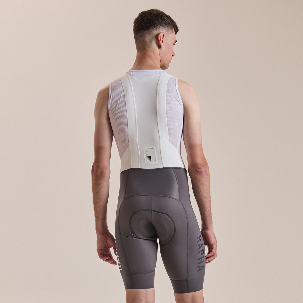 Men's Pro Team Bib Shorts III - Long - Dark Grey/White