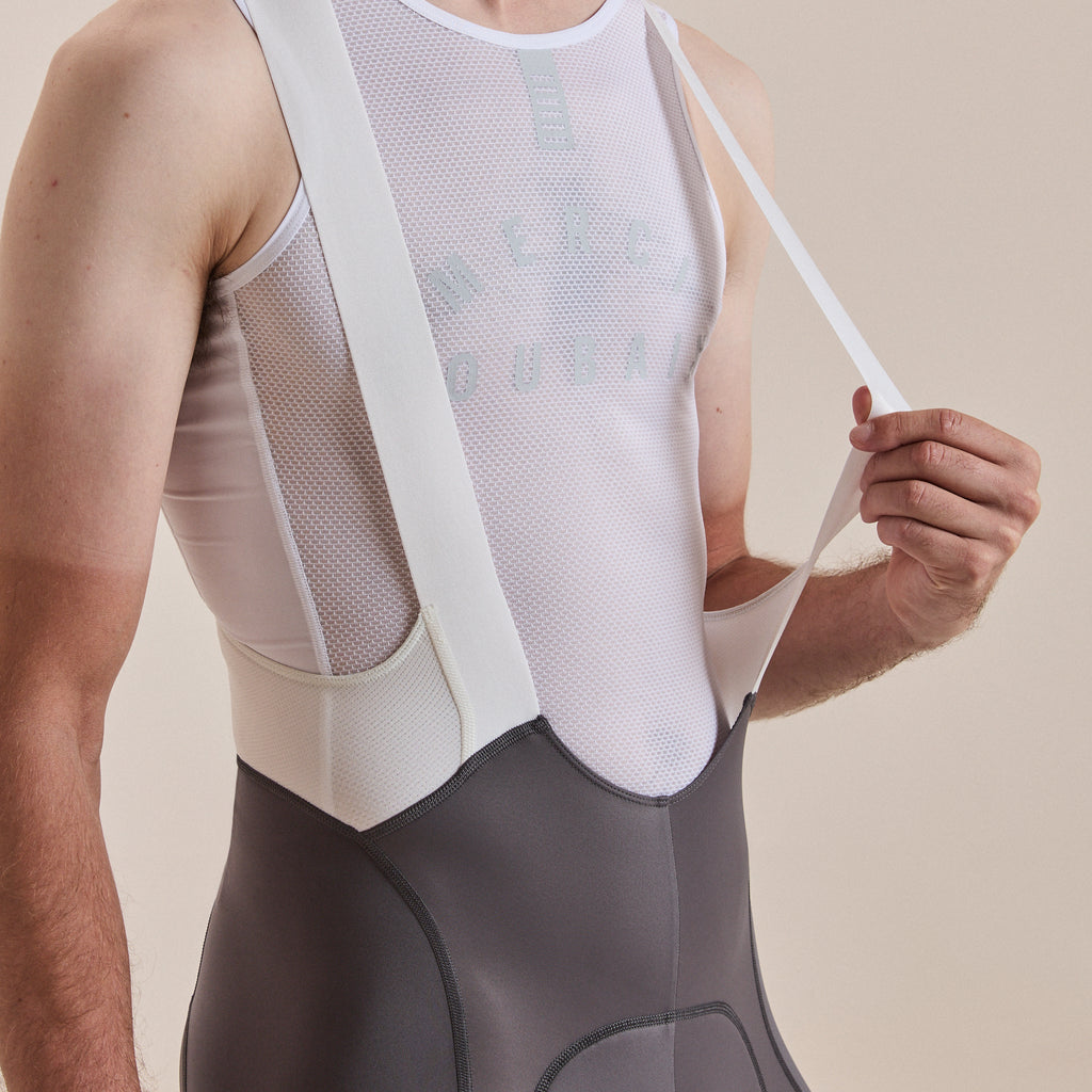 Men's Pro Team Bib Shorts III - Long - Dark Grey/White
