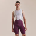 Men's Pro Team Bib Shorts III - Long - Plum/White