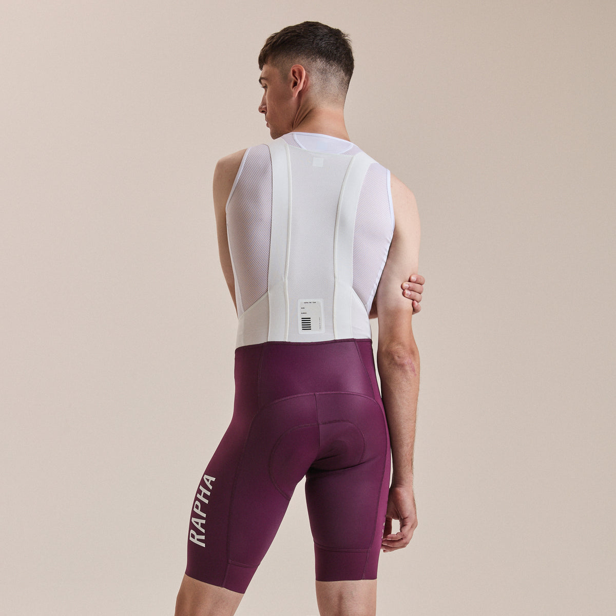 Men's Pro Team Bib Shorts III - Long - Plum/White