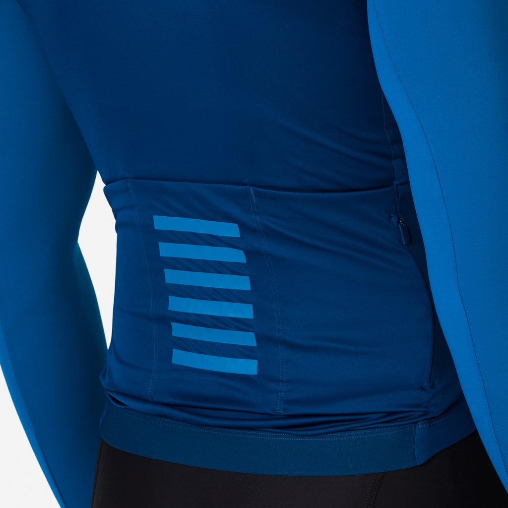 Men's Pro Team Long Sleeve Lightweight Jersey - Petrol Blue/Jewelled Blue