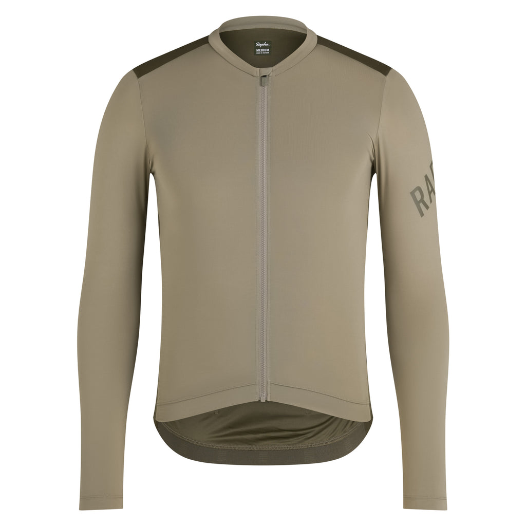 Men's Pro Team Long Sleeve Lightweight Jersey - Khaki/Moss Green