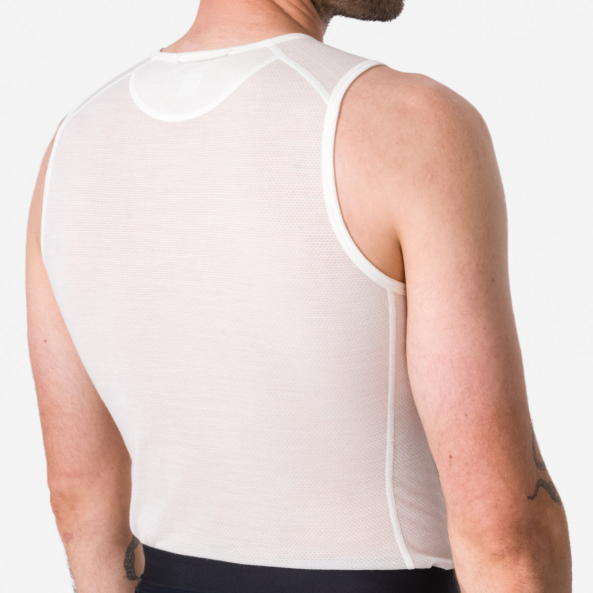 Men's Merino Lightweight Base Layer - Sleeveless - Cream/White
