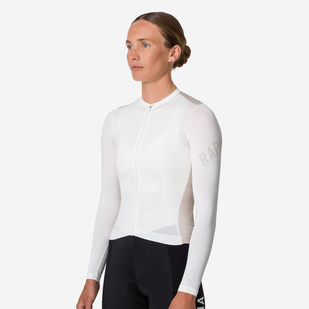 Women's Pro Team Long Sleeve Lightweight Jersey - White/Silver