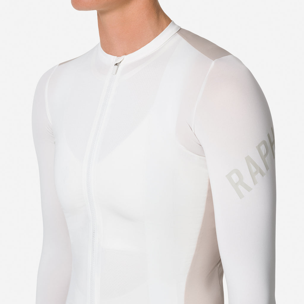 Women's Pro Team Long Sleeve Lightweight Jersey - White/Silver