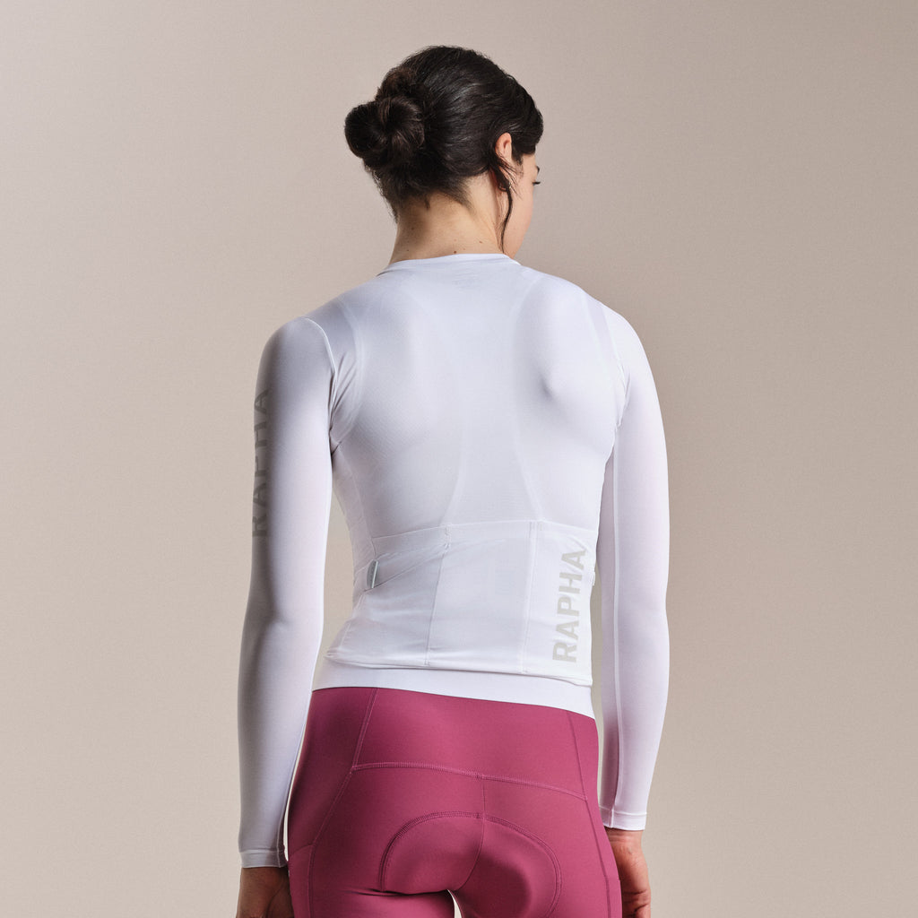 Women's Pro Team LS Lightweight Jersey III - White/Silver