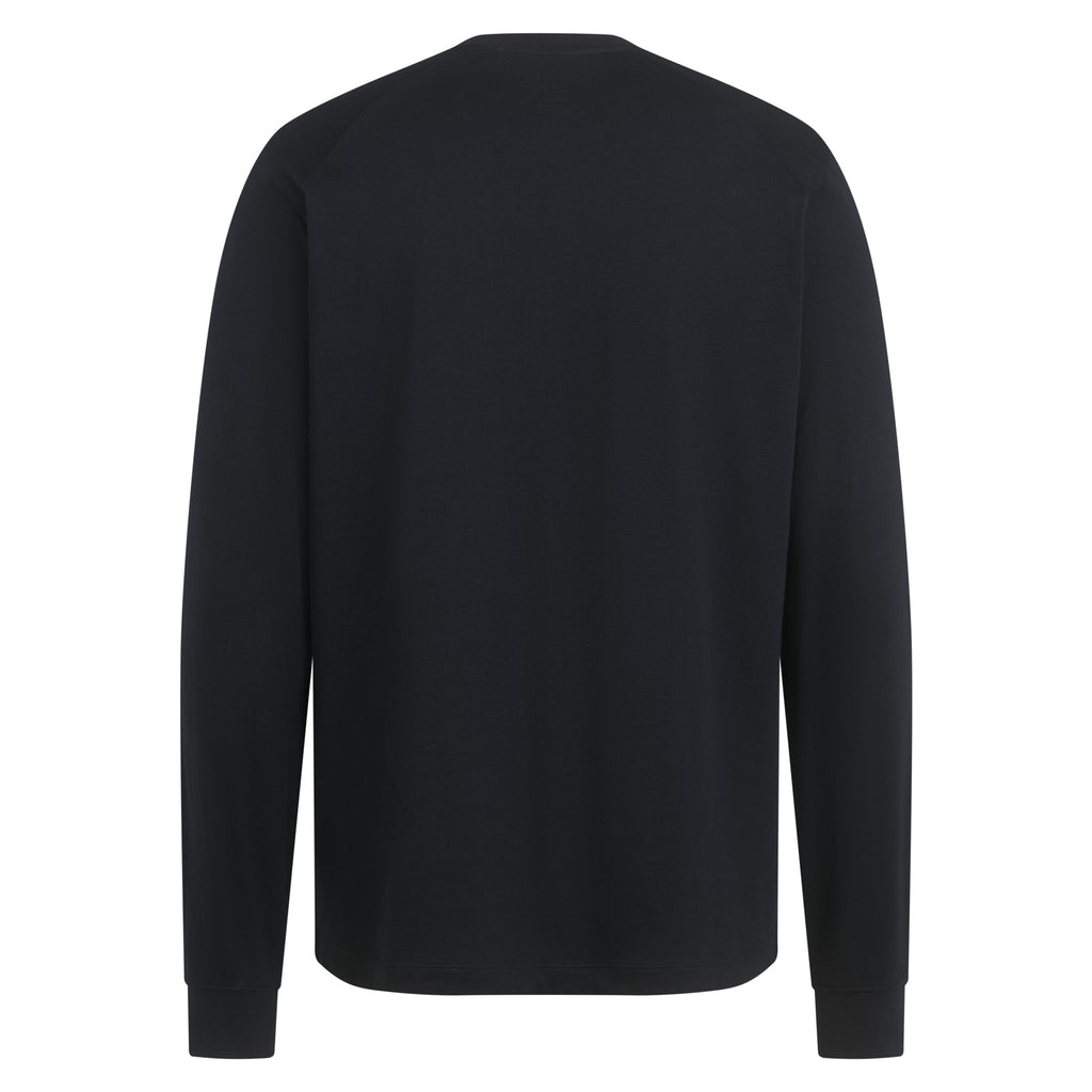 Men's Long Sleeve Cotton T-Shirt - Black/White