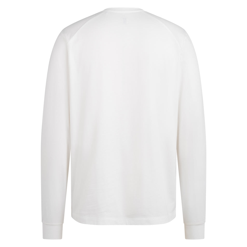 Men's Long Sleeve Cotton T-Shirt - White/Light Grey
