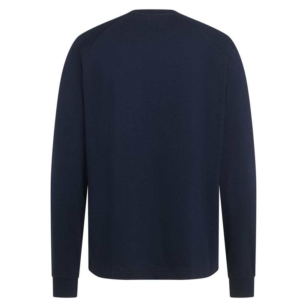 Men's Long Sleeve Cotton T-Shirt - Dark Navy/Navy