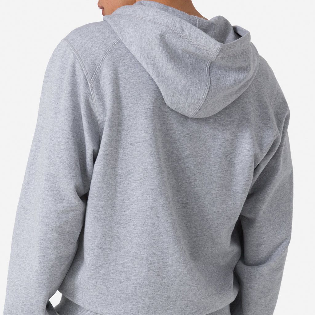 Men's Cotton Zip Hoodie - Light Grey/Black