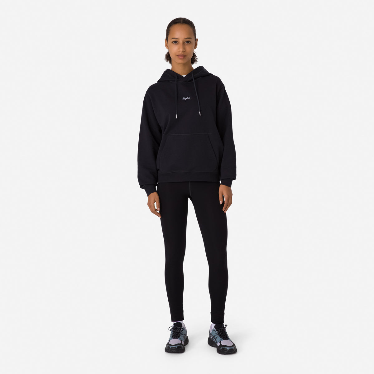 Women's Cotton Hoodie - Black/White