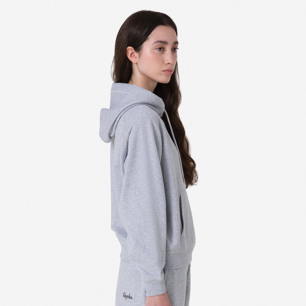 Women's Cotton Hoodie - Light Grey/Black