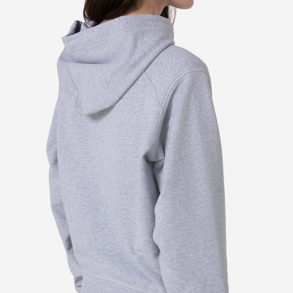 Women's Cotton Hoodie - Light Grey/Black