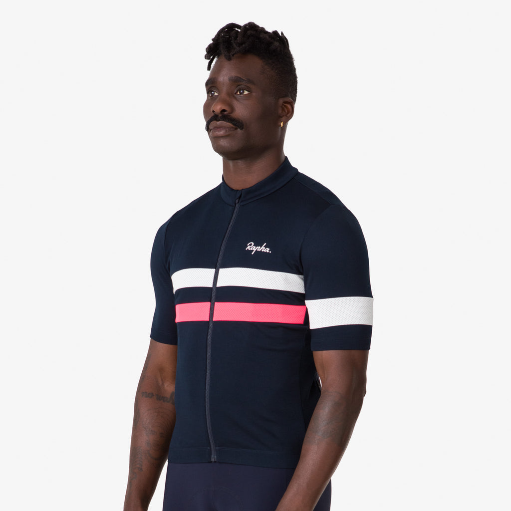 Men's Brevet Jersey - Dark Navy/High-Vis Pink/White