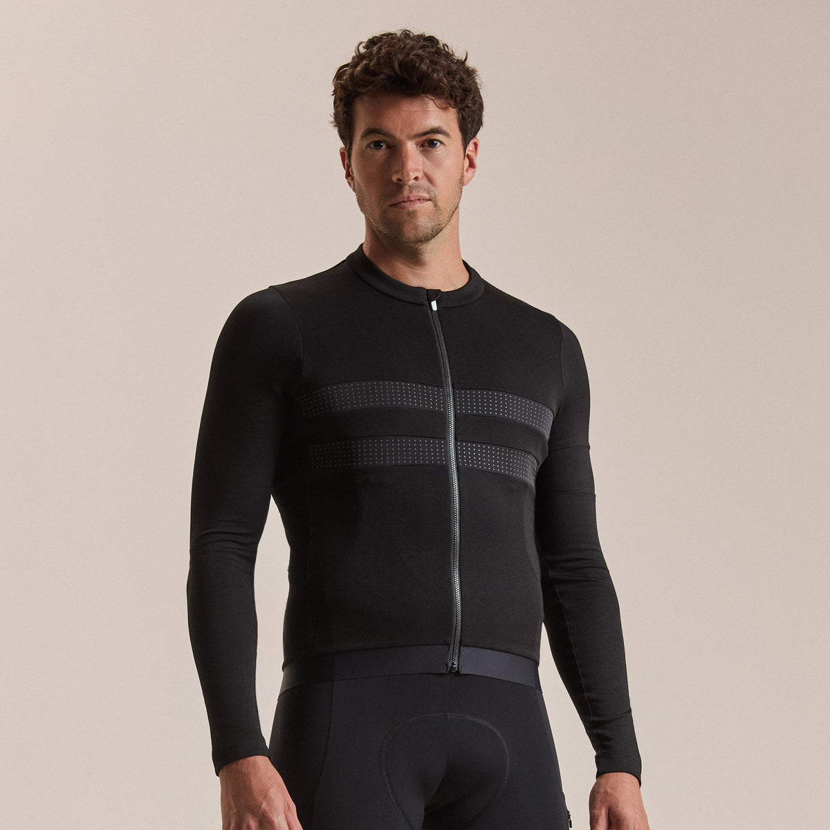 Men's Brevet Long Sleeve Merino Jersey III - Black/Black