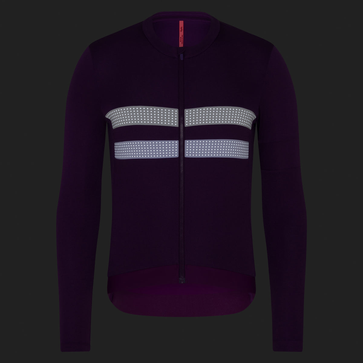 Men's Brevet Long Sleeve Merino Jersey III - Blackberry/White