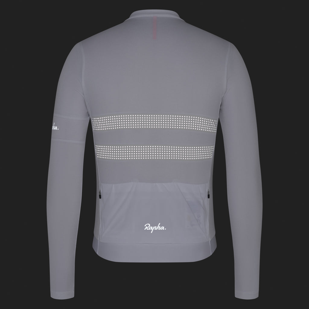 Men's Brevet Long Sleeve Merino Jersey III - White/Silver