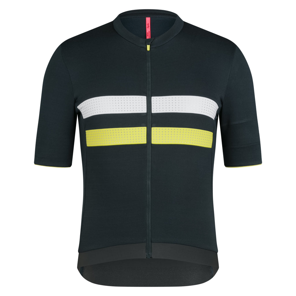 Men's Brevet Merino Jersey III - Dark Forest/Chartreuse