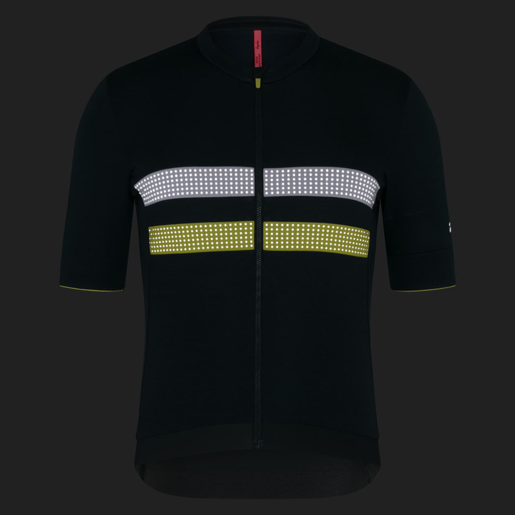 Men's Brevet Merino Jersey III - Dark Forest/Chartreuse
