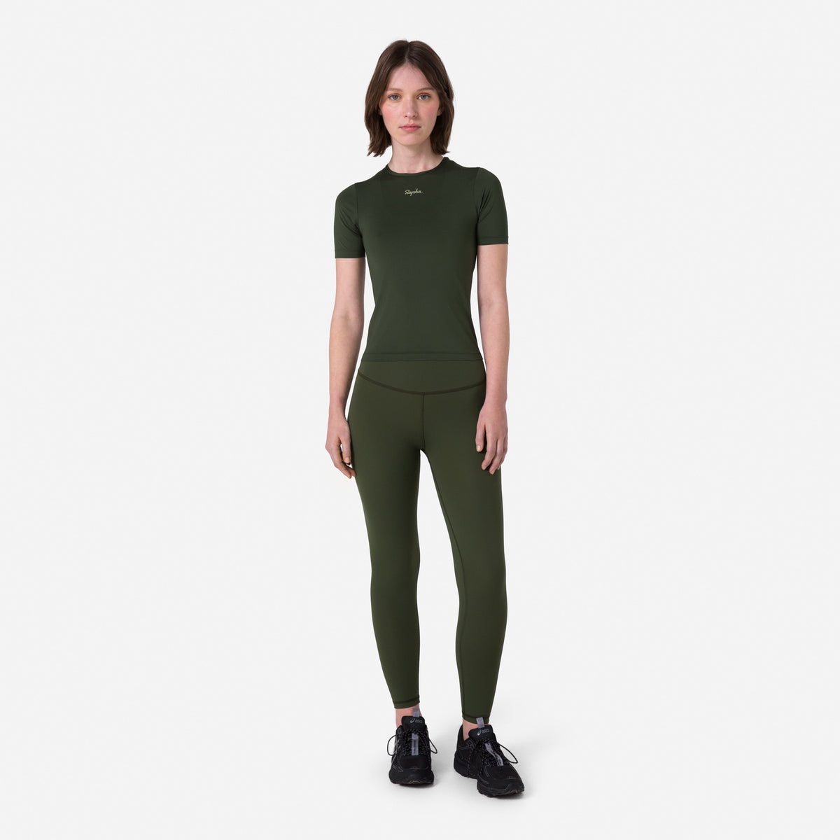 Women's Active T-shirt - Deep Olive Green/Olive Green