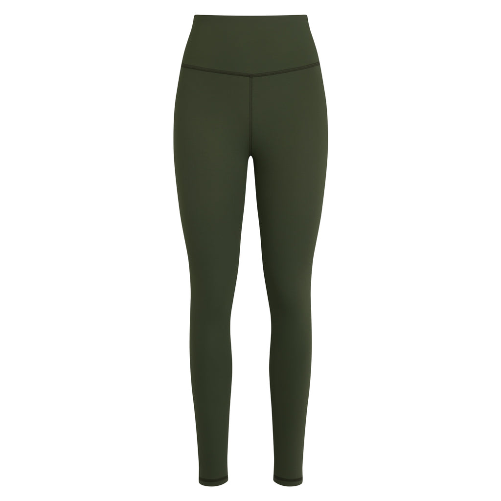 Women's Active Tights - Deep Olive Green/Olive Green