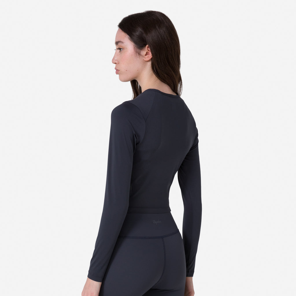 Women's Active Long Sleeve Top - Dark Grey / Dark Navy