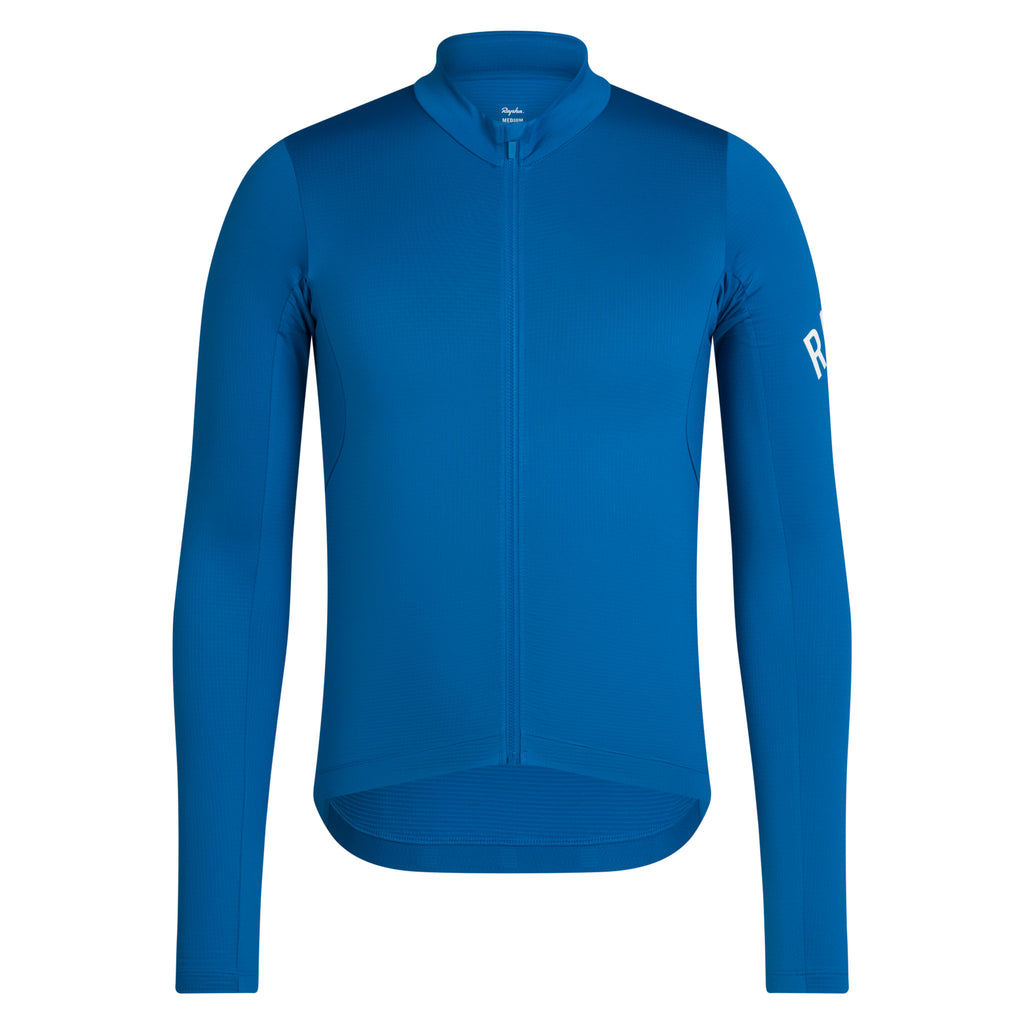 Men's Pro Team Long Sleeve Midweight Jersey - Petrol Blue/White